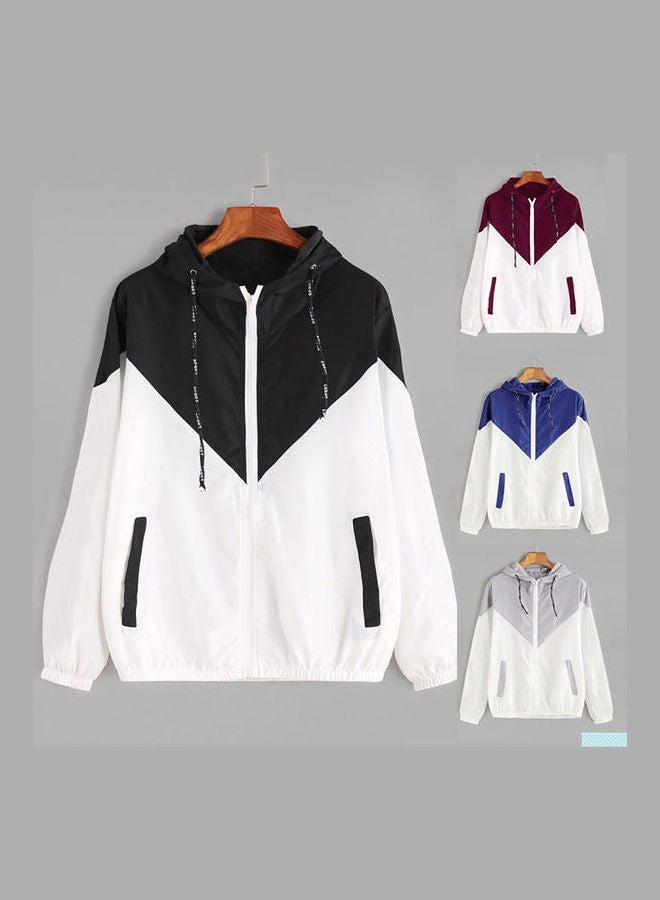 Fashion Elastic Waist Hooded Coat Casual Sports Jacket Pink  - Image 4