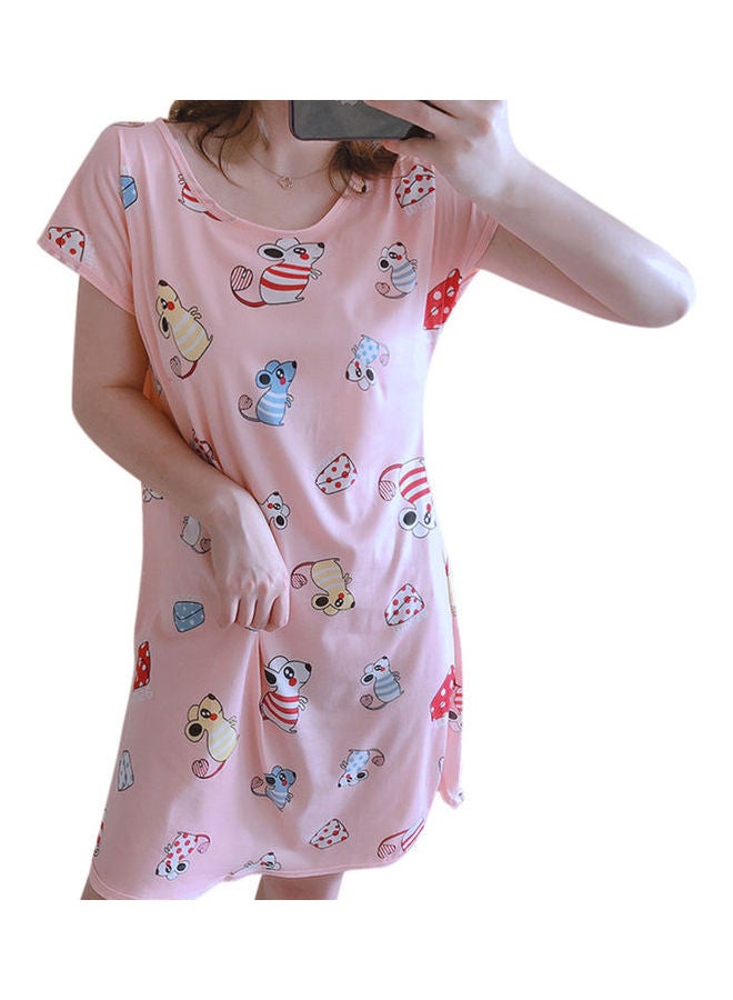 Summer Short Sleeved Double Sided Printed Nightwear Multicolor  - Image 1