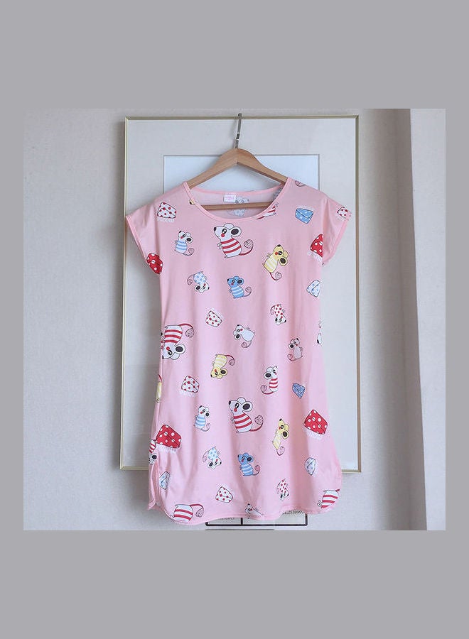Summer Short Sleeved Double Sided Printed Nightwear Multicolor  - Image 3