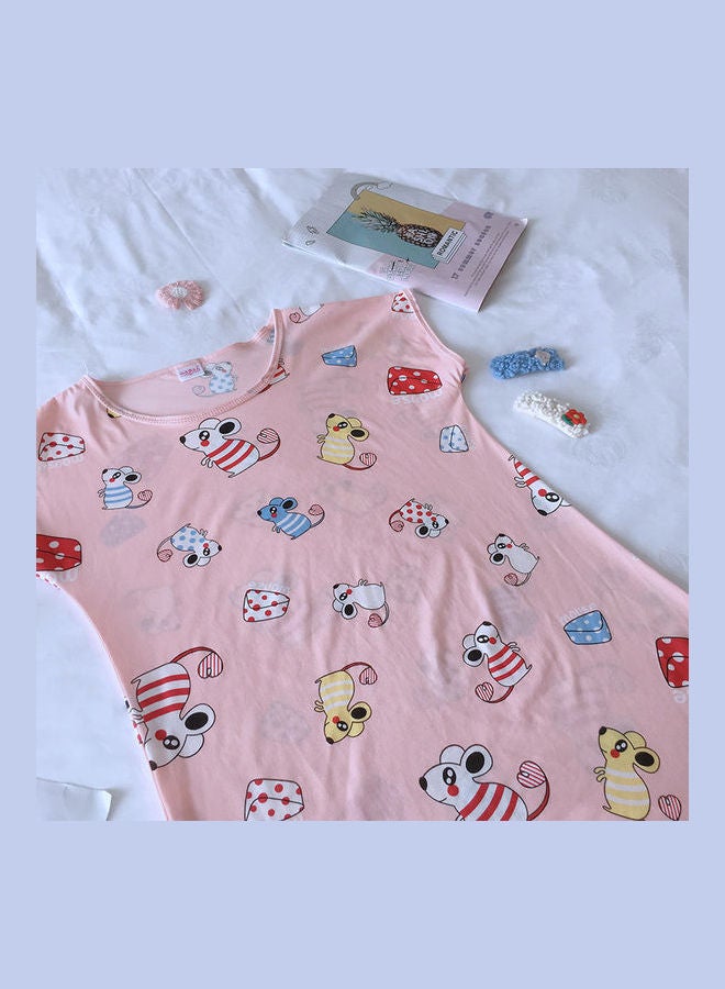 Summer Short Sleeved Double Sided Printed Nightwear Multicolor  - Image 4