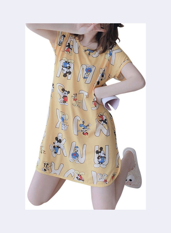Summer Short Sleeved Double Sided Printed Nightwear Multicolor  - Image 1