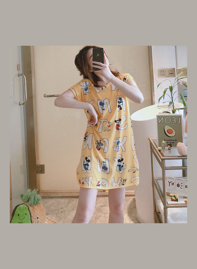 Summer Short Sleeved Double Sided Printed Nightwear Multicolor  - Image 2