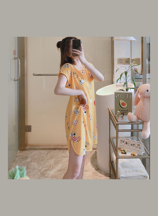 Summer Short Sleeved Double Sided Printed Nightwear Multicolor  - Image 3