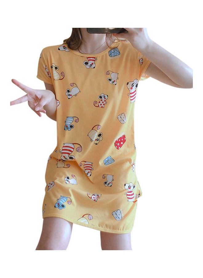 Summer Short Sleeved Double Sided Printed Nightwear Multicolor  - Image 1