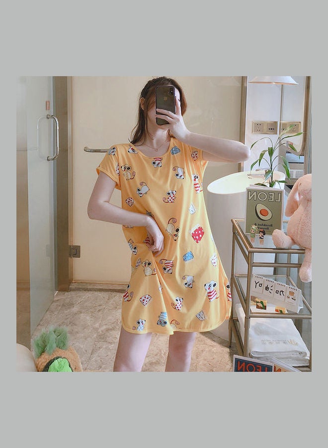 Summer Short Sleeved Double Sided Printed Nightwear Multicolor  - Image 2