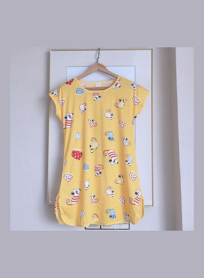 Summer Short Sleeved Double Sided Printed Nightwear Multicolor  - Image 3