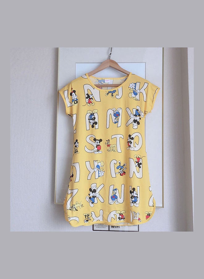 Summer Short Sleeved Double Sided Printed Nightwear Multicolor  - Image 4