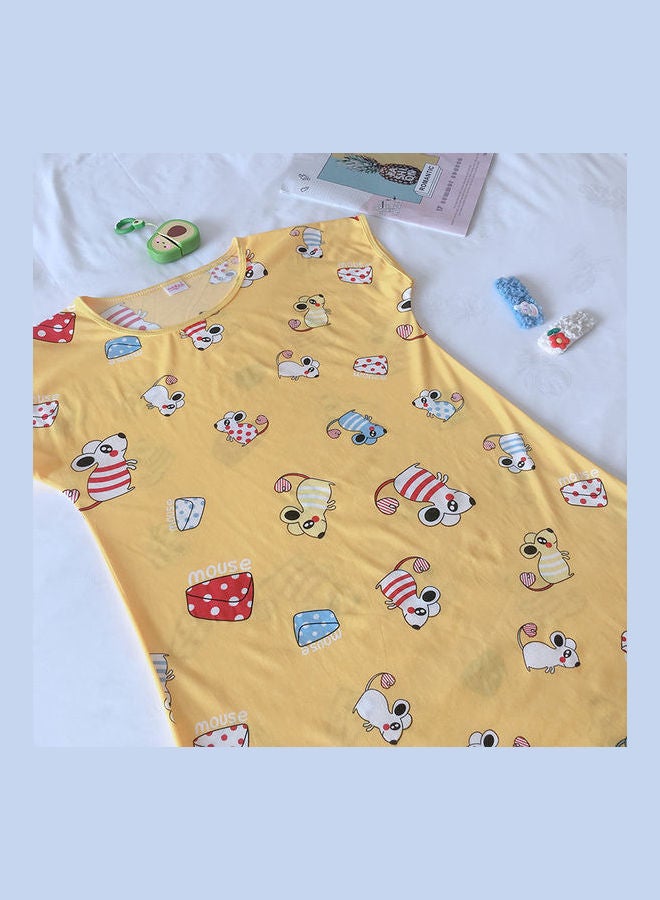 Summer Short Sleeved Double Sided Printed Nightwear Multicolor  - Image 4