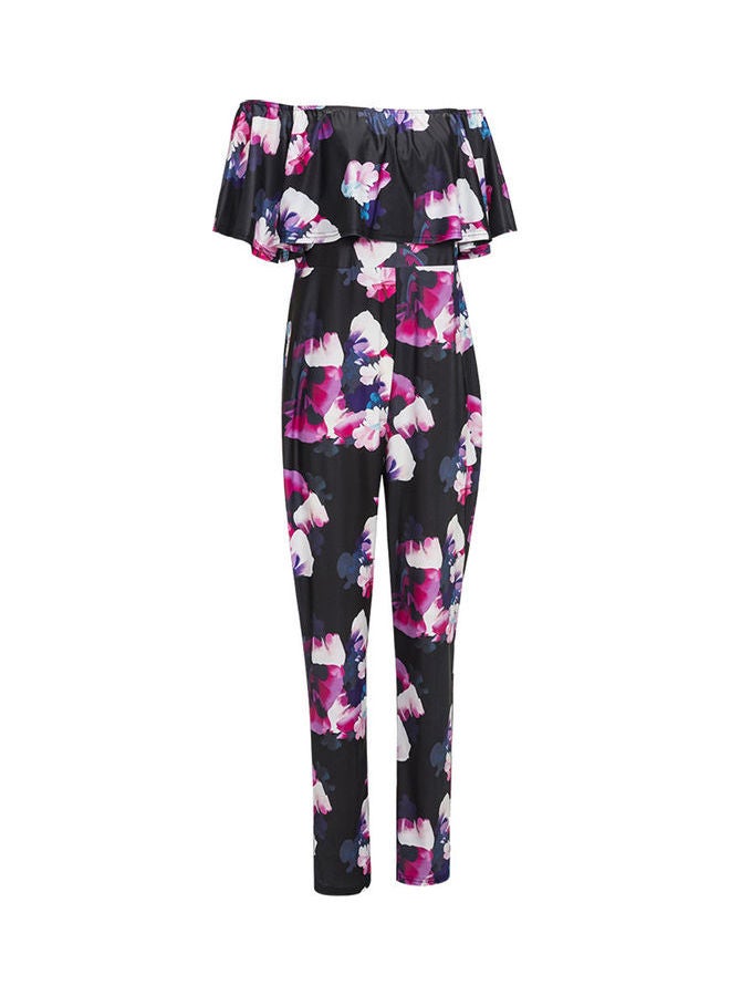 Fashion Boat Neck Short Sleeve Printing Jumpsuit Multicolour - Image 5