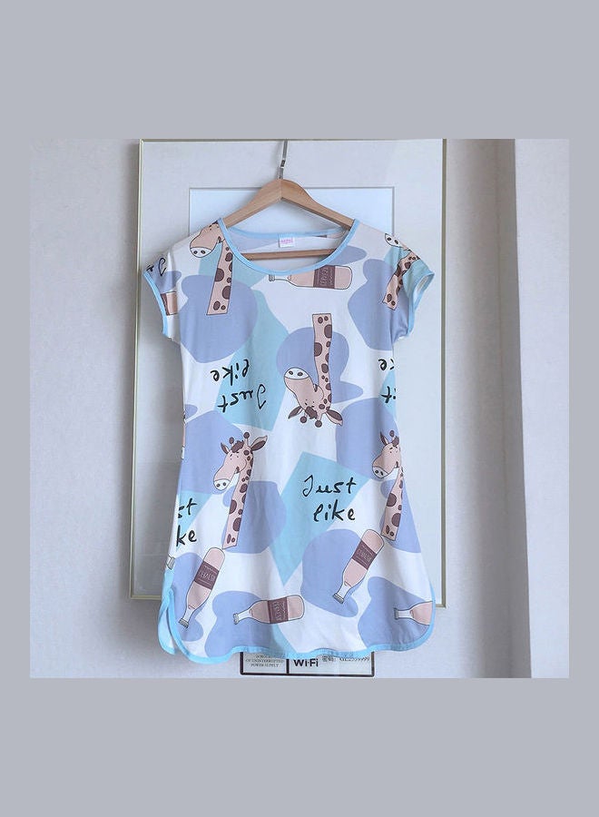 Summer Short Sleeved Double Sided Printed Nightwear Multicolor  - Image 3