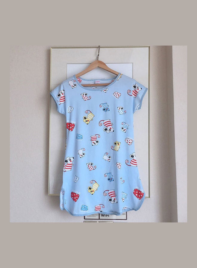 Summer Short Sleeved Double Sided Printed Nightwear Multicolor  - Image 3