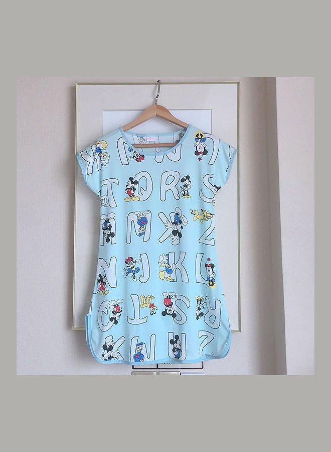 Summer Short Sleeved Double Sided Printed Nightwear Multicolor  - Image 3