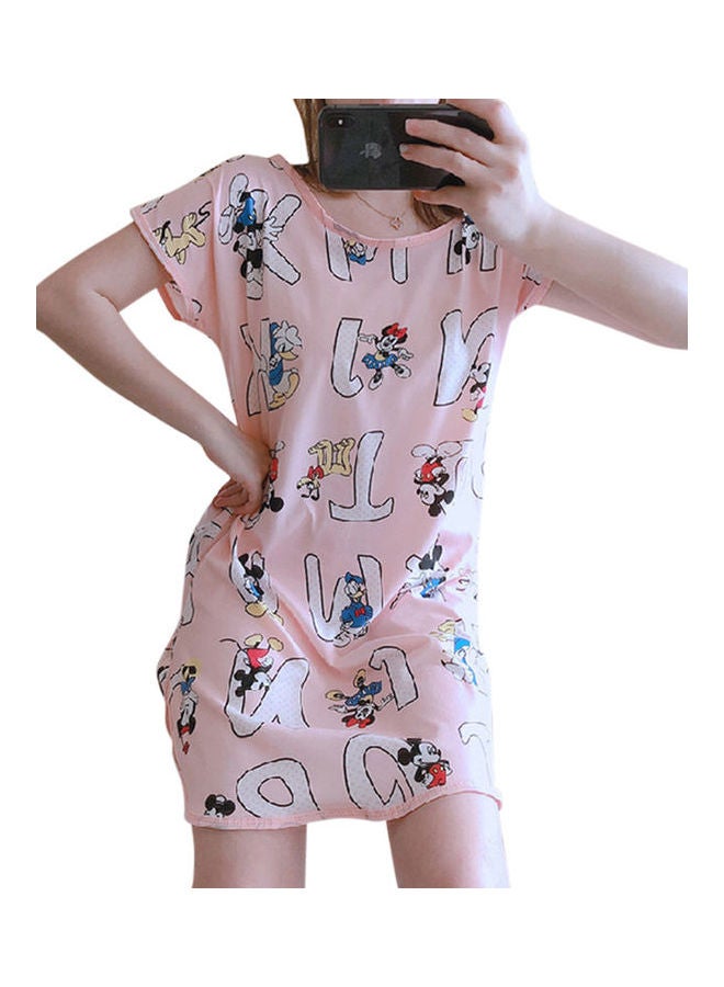 Summer Short Sleeved Double Sided Printed Nightwear Multicolor  - Image 1