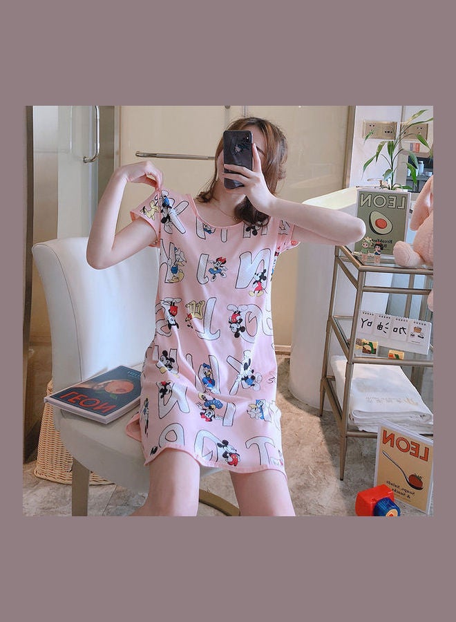 Summer Short Sleeved Double Sided Printed Nightwear Multicolor  - Image 2