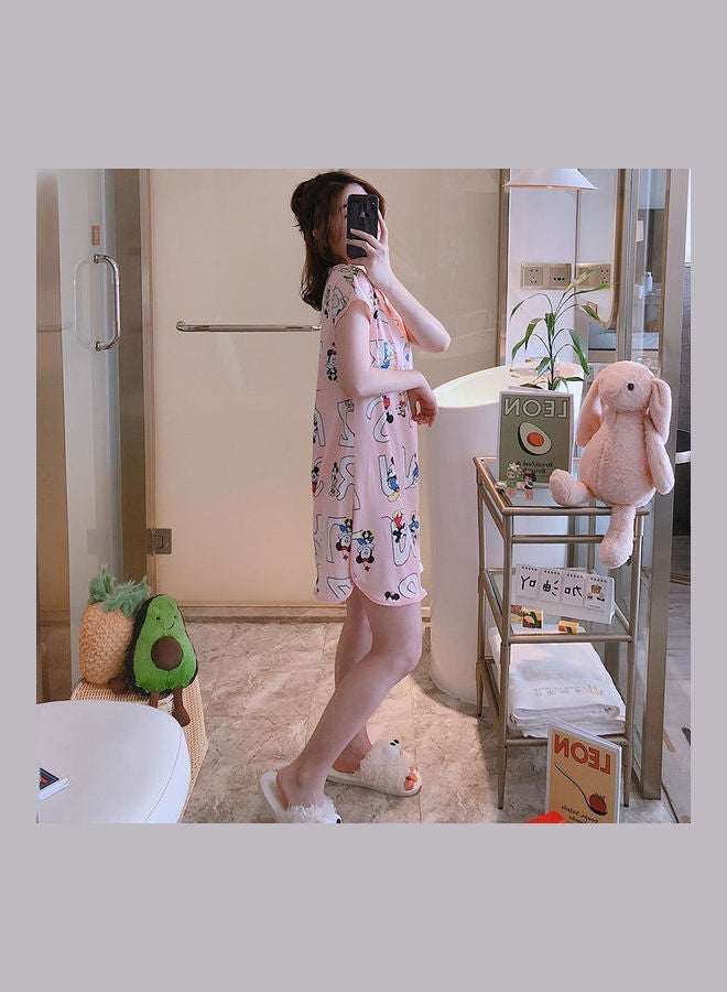 Summer Short Sleeved Double Sided Printed Nightwear Multicolor  - Image 3