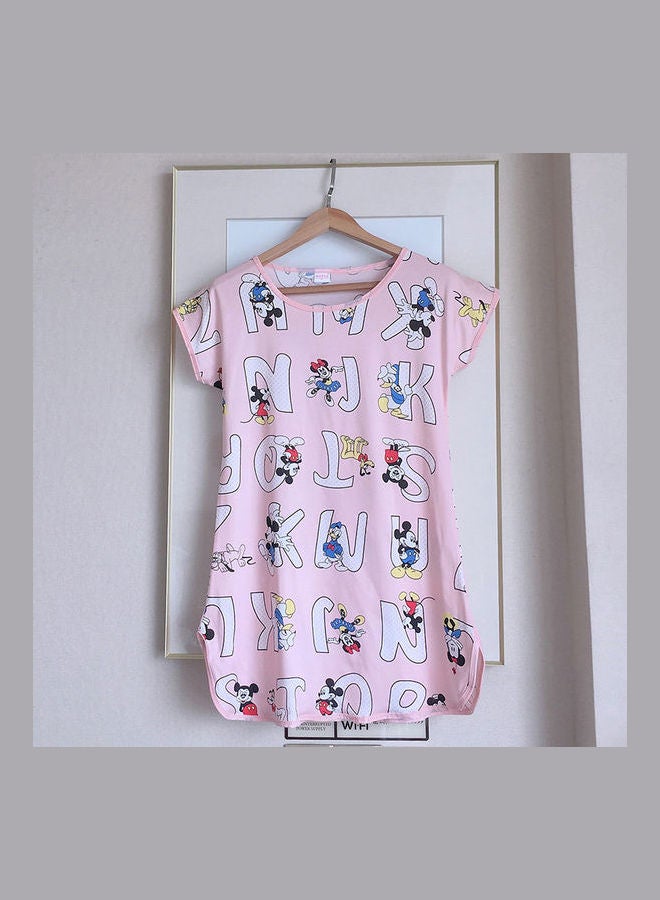 Summer Short Sleeved Double Sided Printed Nightwear Multicolor  - Image 4
