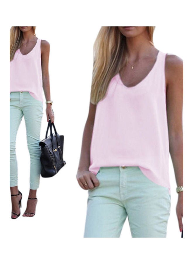 Fashion Sleeveless Suspenders Cool Breathable Chiffon Blouse White - Image 4