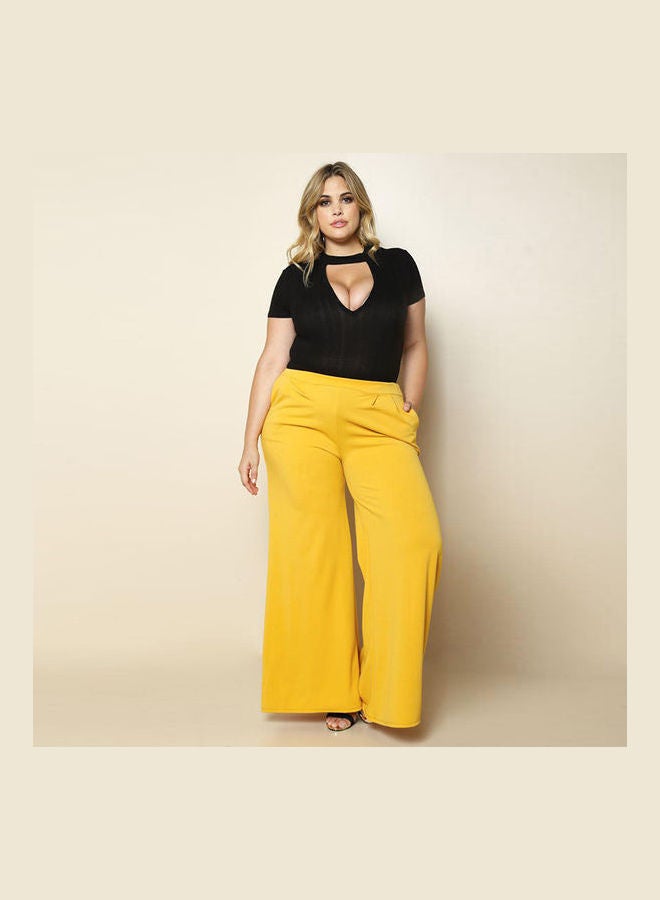 Wide-legged Trousers yellow - Image 1