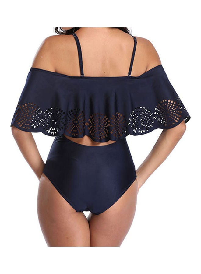 Sling Swimwear Swimsuit Hollow Jumpsuit Bikini Navy Blue  - Image 5