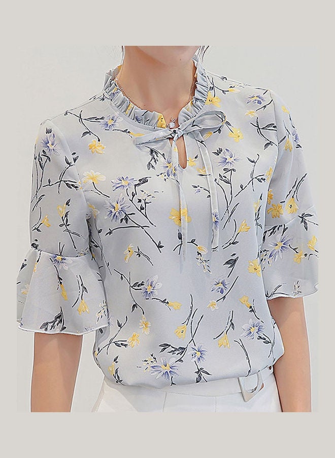 Ruffle Sleeve Shirt gray - Image 2