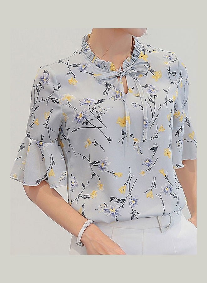 Ruffle Sleeve Shirt gray - Image 3