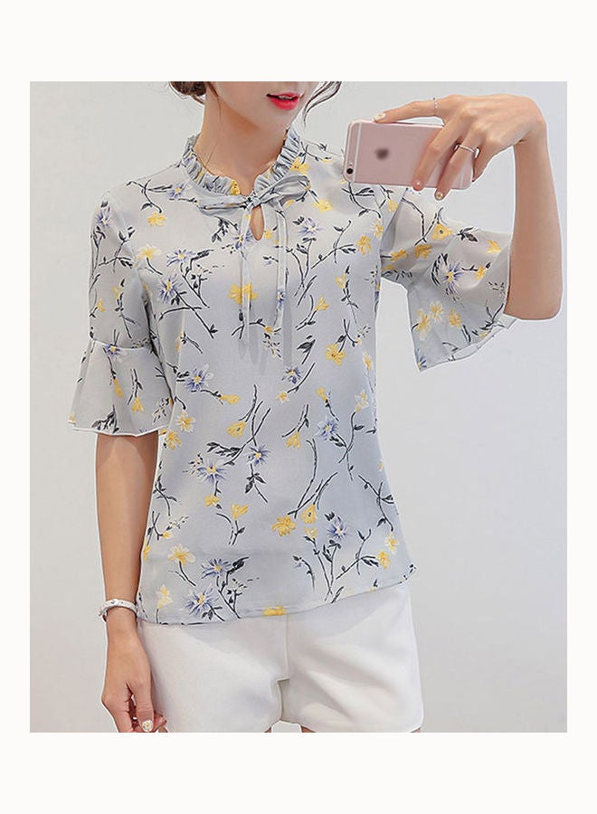 Ruffle Sleeve Shirt gray - Image 4