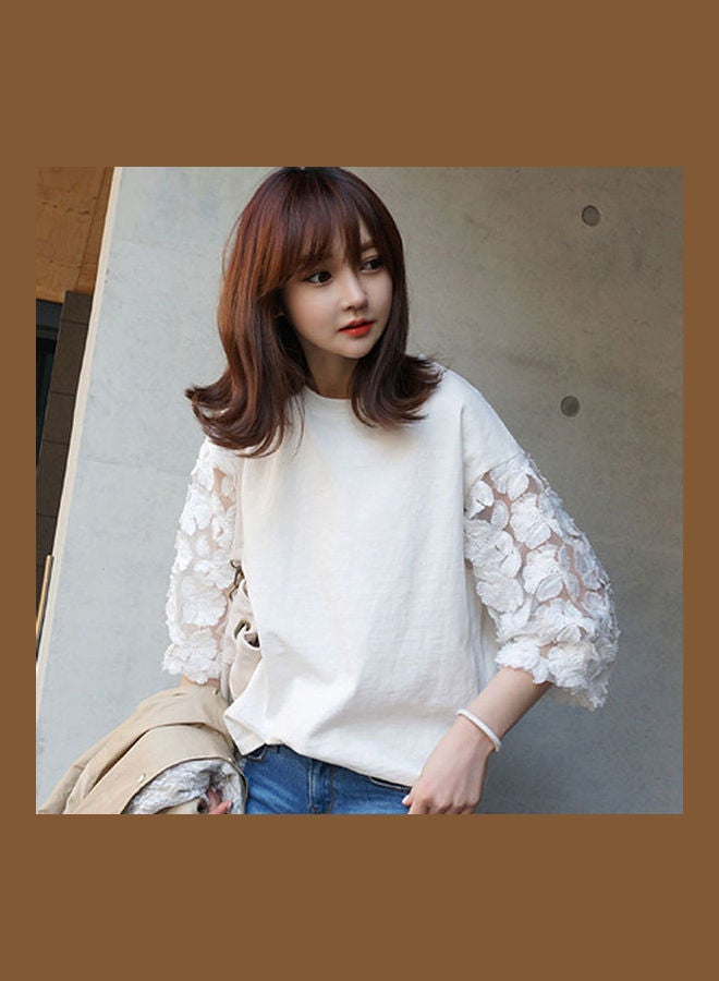 Loose Lace Blouse white  - Image 1