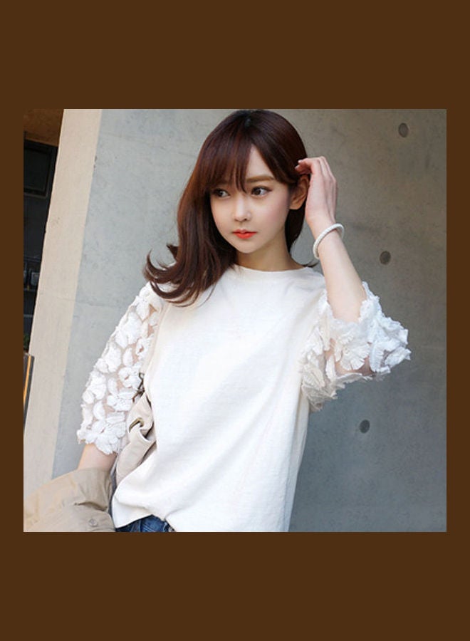 Loose Lace Blouse white  - Image 4