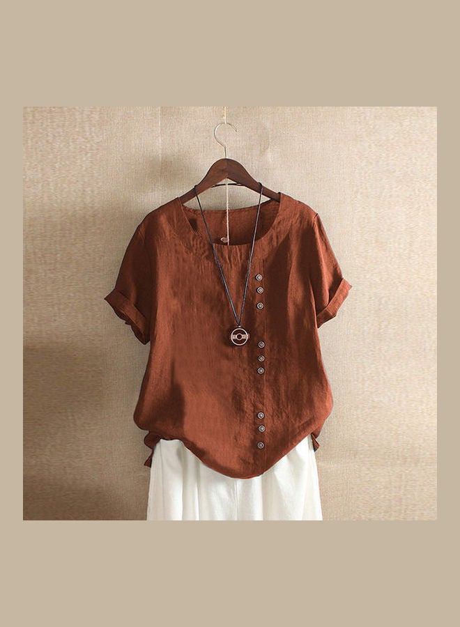 Short Sleeves T-shirt Brown - Image 1