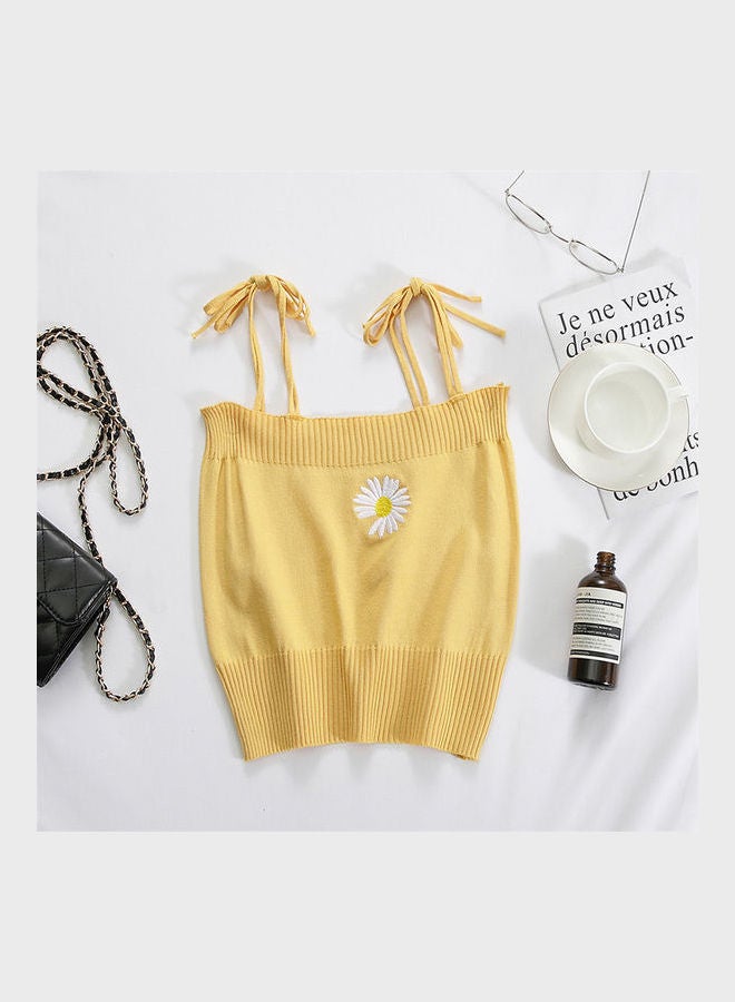 Slim Cropped Small Camisole yellow  - Image 1
