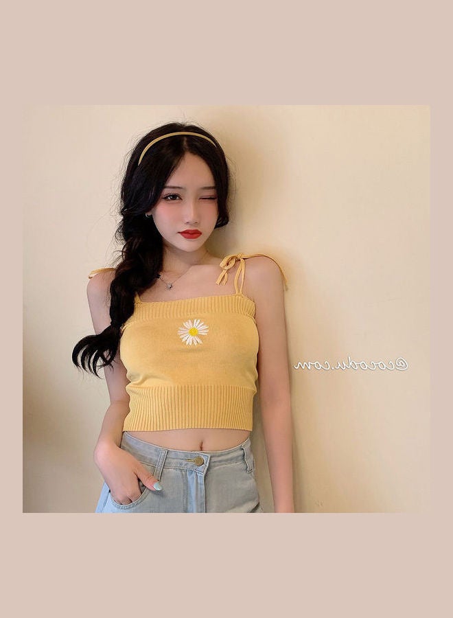 Slim Cropped Small Camisole yellow  - Image 3