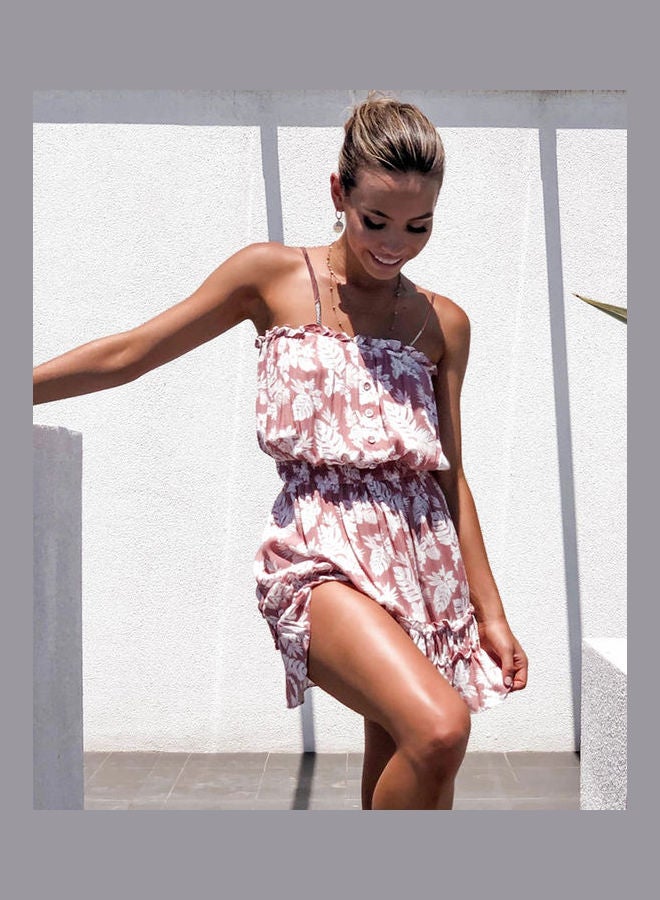 Printing Dress With Elastic Boat Neck Spring Summer Clothing Multicolour - Image 4