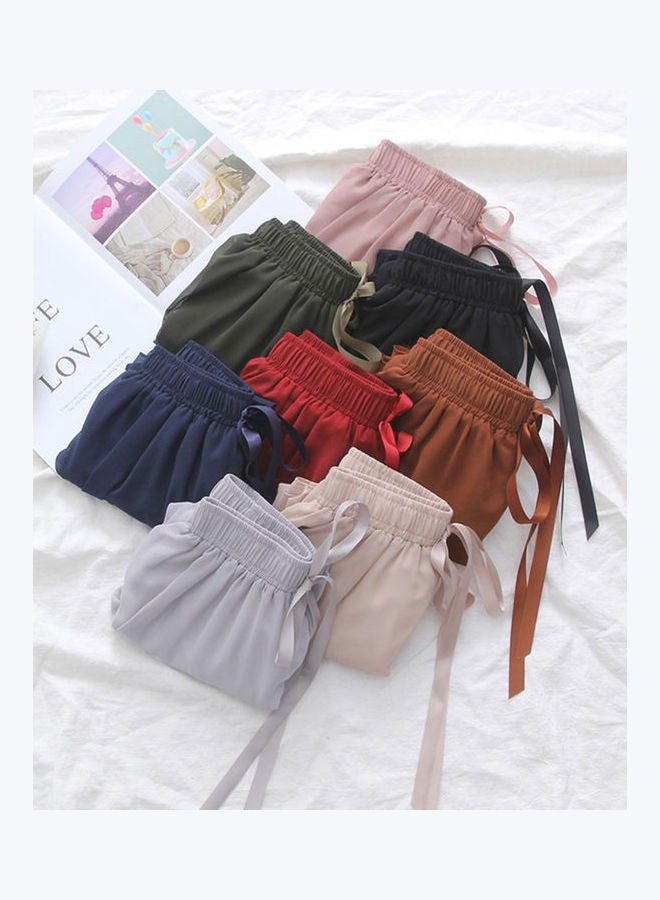 Generic - Loose Cropped Trousers Thin Chiffon Summer Lacing Pants Navy Blue - Image 1
