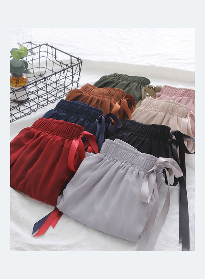 Generic - Loose Cropped Trousers Thin Chiffon Summer Lacing Pants Navy Blue - Image 1