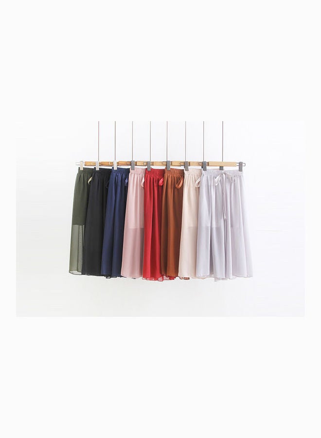 Generic - Loose Cropped Trousers Thin Chiffon Summer Lacing Pants Navy Blue - Image 1
