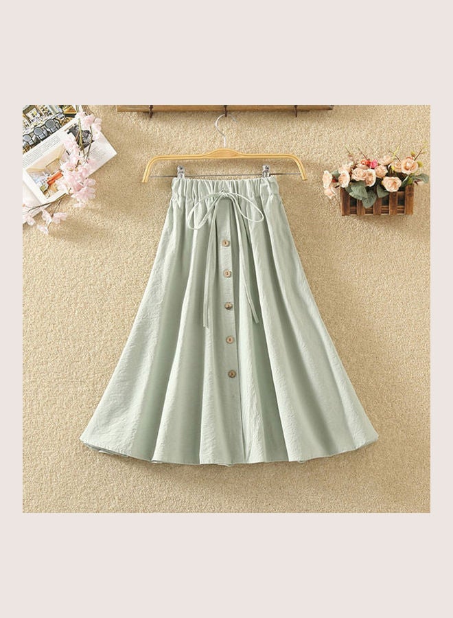 Elastic High Waist Skirt Bean Green - Image 4