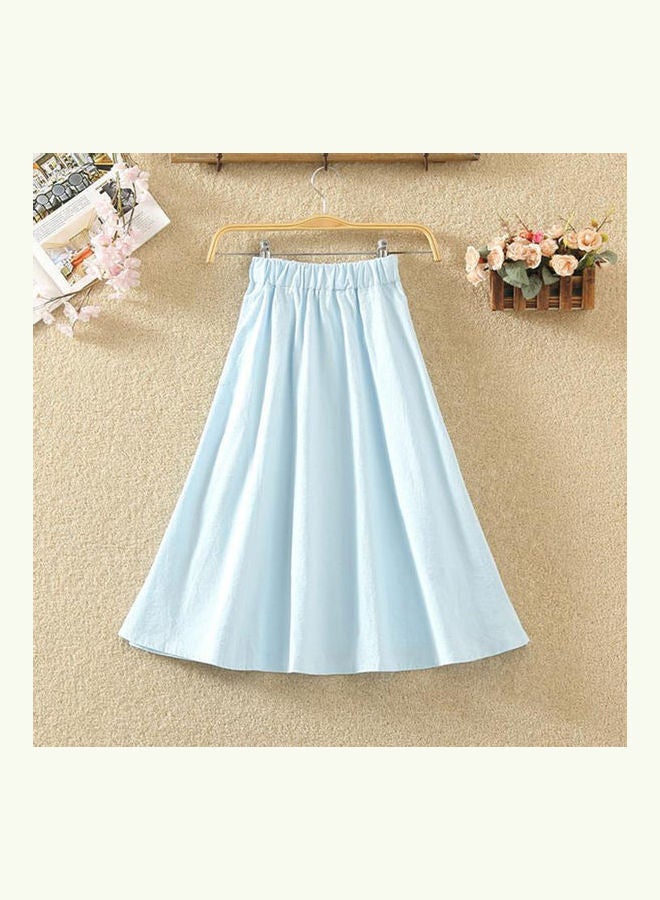 Generic - Elastic High Waist Skirt Sky Blue - Image 1