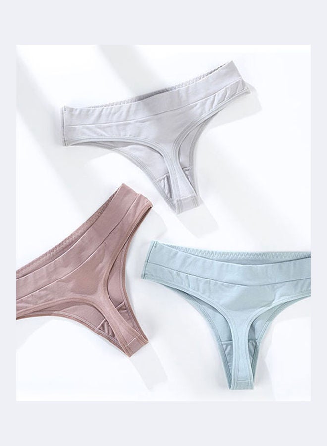 Generic - Cotton G-string Seamless High Elasticity Underwear Briefs Light Grey - Image 1