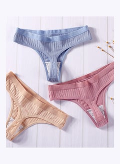 Generic Cotton Briefs G-string Strip Seamless Low Waist Underwear Panties Apricot  - Image 4