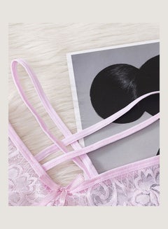 Generic G-string Lace Floral Thin Cross Ribbon Underwear Erotic Briefs Panties Pink  - Image 3