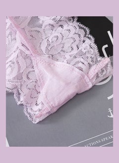 Generic G-string Lace Floral Thin Cross Ribbon Underwear Erotic Briefs Panties Pink  - Image 5