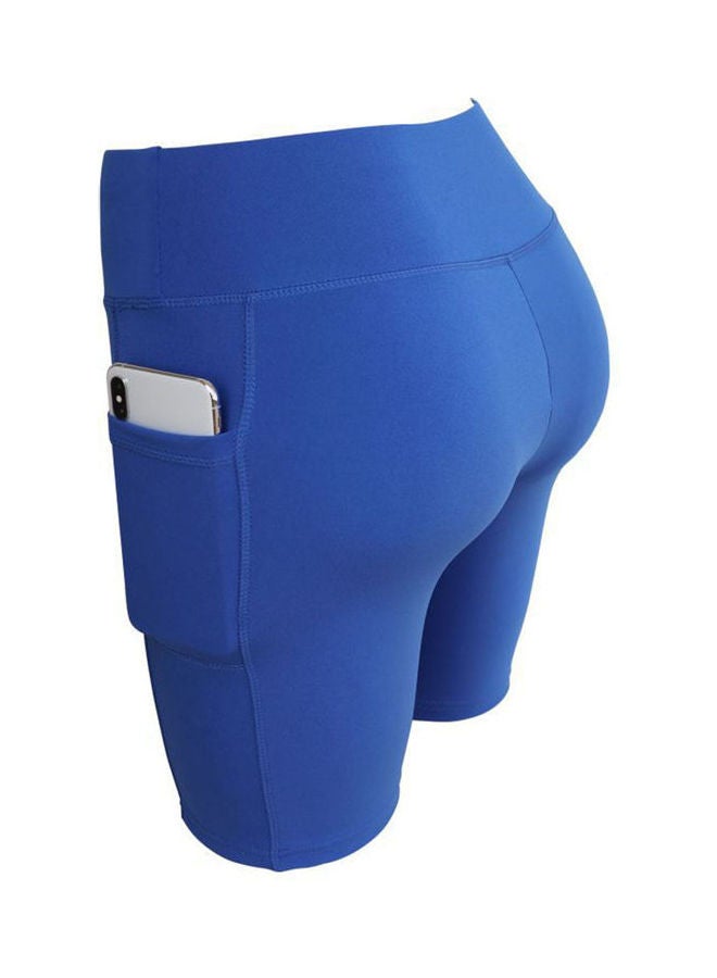 Yoga Pants Half Length Tights Shorts For Sports Blue  - Image 1