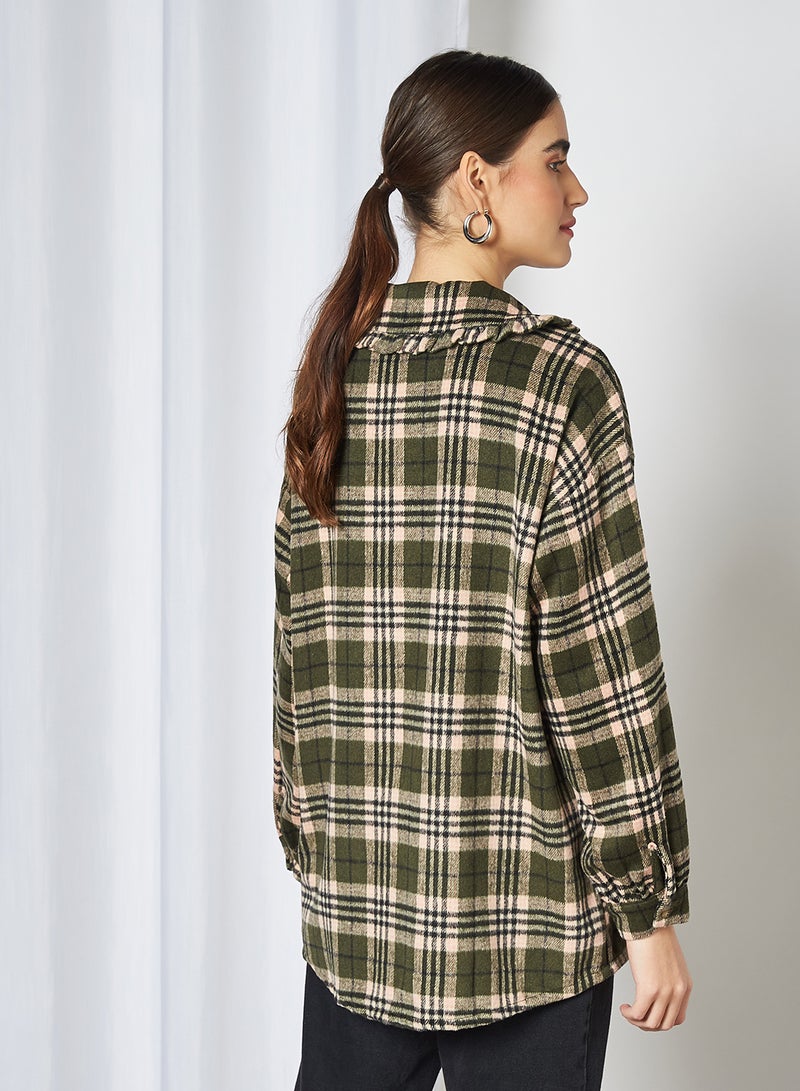 PIECES - Plaid Shacket Black - Image 1
