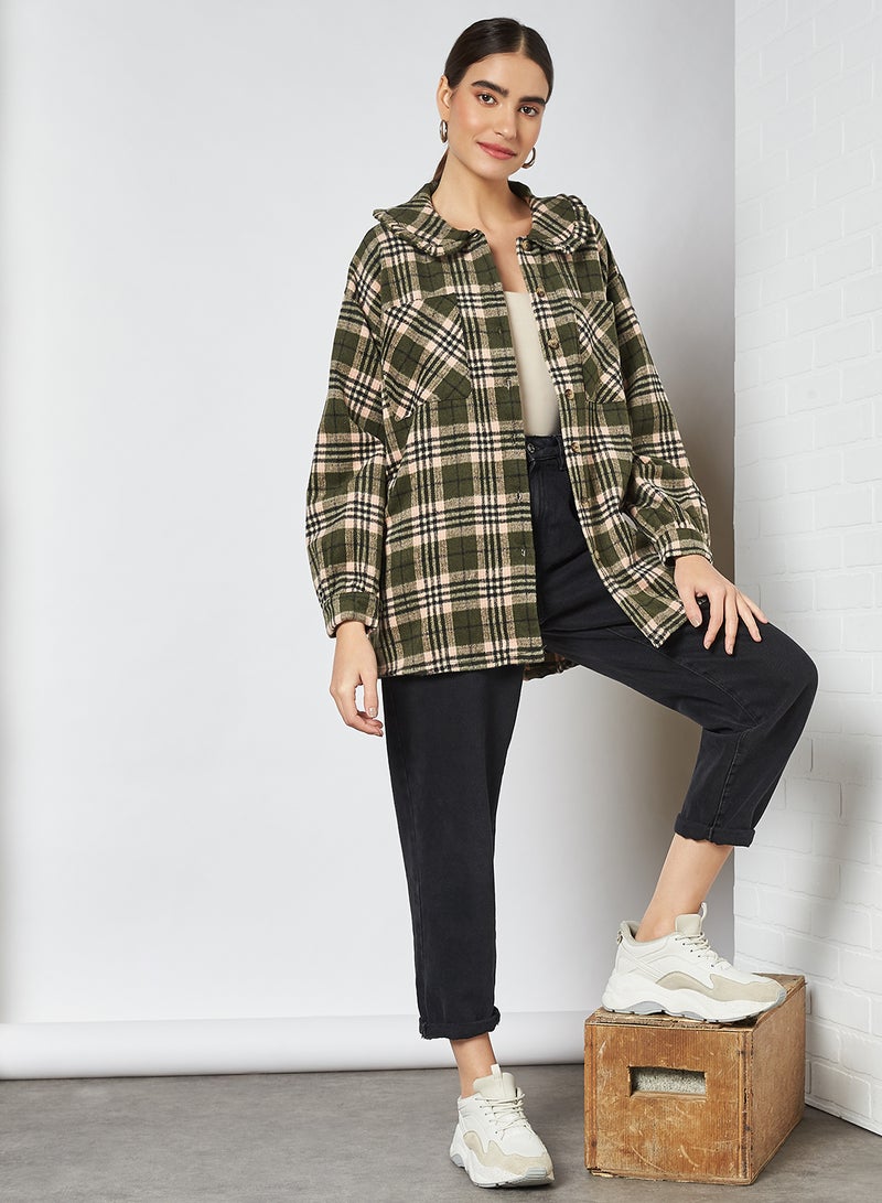 PIECES - Plaid Shacket Black - Image 1