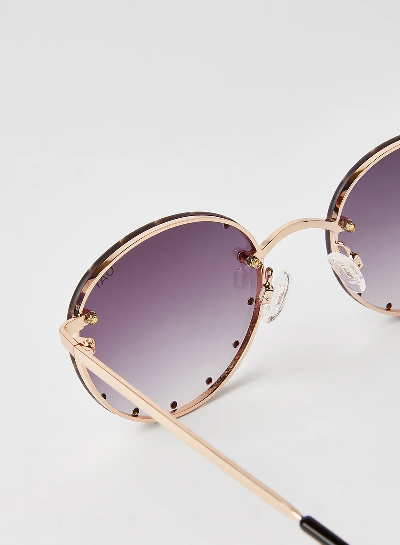 Quay Women's Farrah Rhinestone Round Sunglasses
