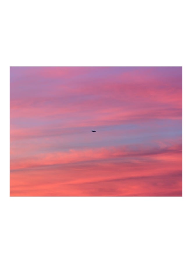 فاست برينت ملصق جداري ذاتي اللصق من الفينيل بطبعة طائرة أزرق وردي