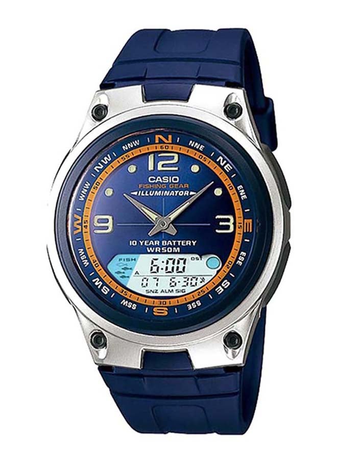 CASIO Men's Fishing Gear Analog & Digital Watch AW-82-2 - 47 mm - Blue  - Image 1