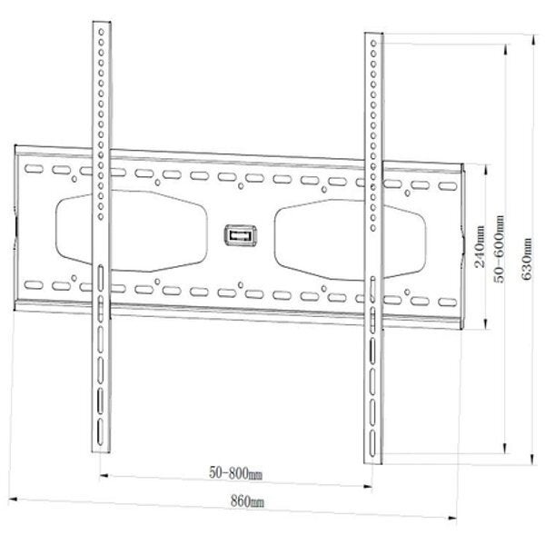 سكيل تك حامل تلفزيون ثابت على الحائط مناسب لمعظم الشاشات مقاس 46- 85 بوصة، بسعة 75 كجم - Image 2