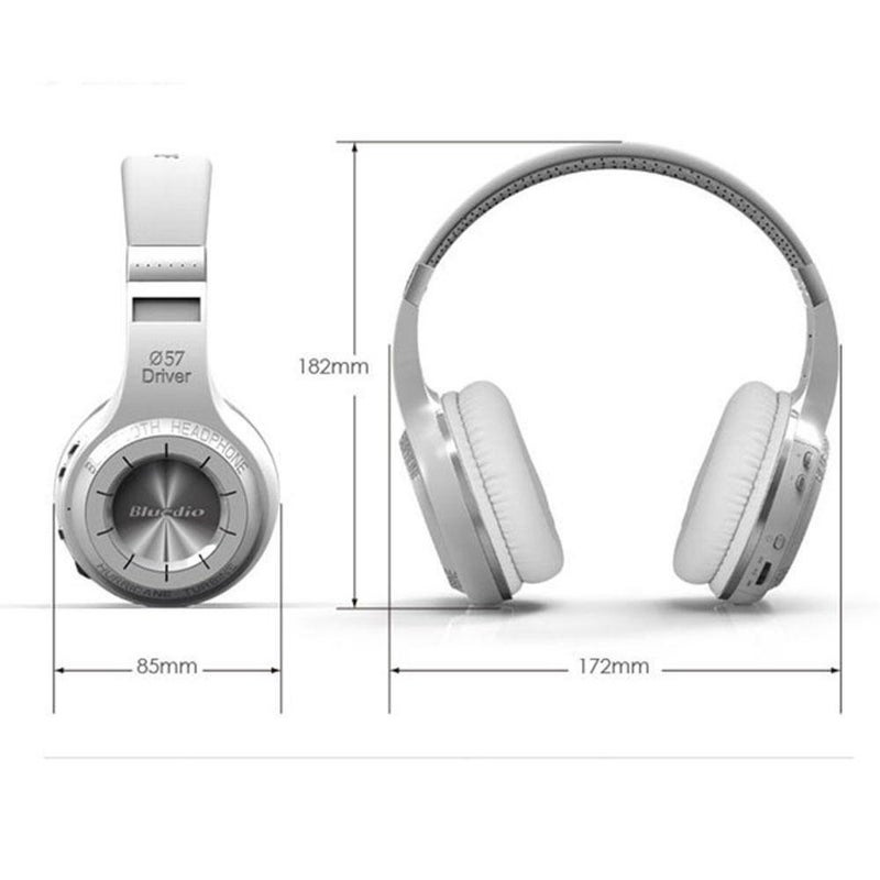 Bluedio - Turbine Hurricane H+ Bluetooth Over-Ear Headphones White - Image 1