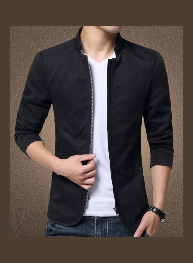 Long Sleeve Bomber Jacket Khaki  - Image 4